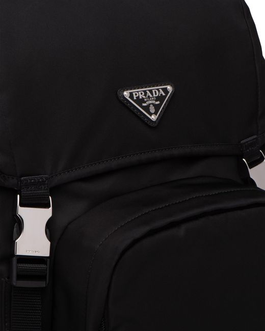 Prada Black Re-Nylon And Saffiano Leather Backpack for men