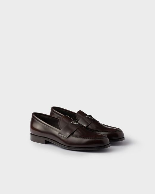 Prada Loafer Aus Gebürstetem Leder in Multicolor für Herren