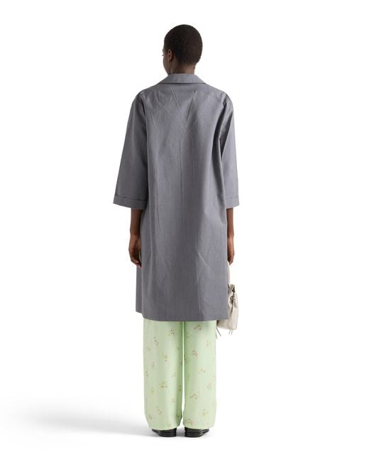 Prada Gray Single-Breasted Light Mohair Coat