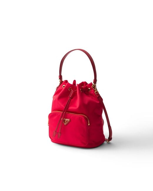 Prada Red Duet Re-Nylon Bucket Bag