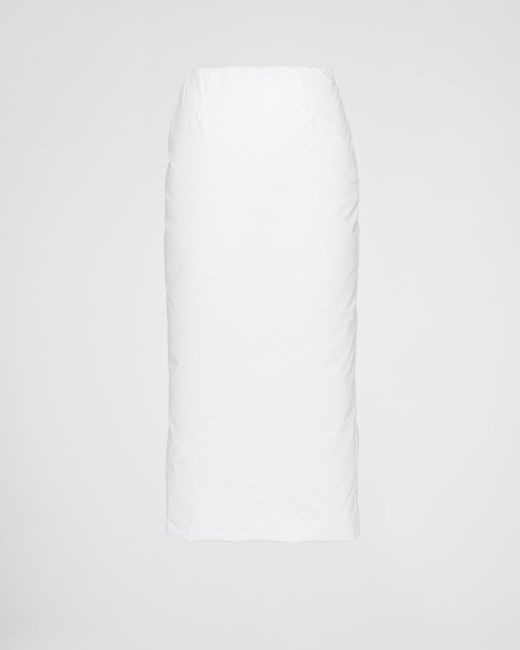Prada White Padded Cotton Pencil Skirt