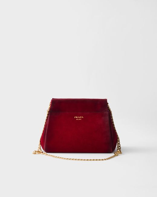 Prada Red Enchaîné Mini Suede Bag