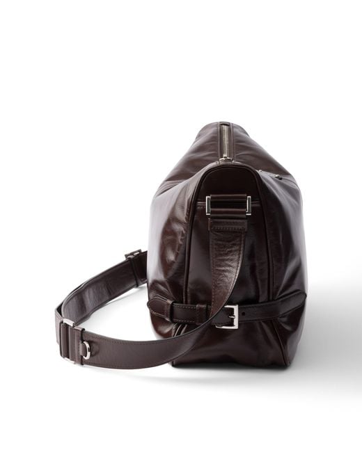Prada Brown Leather Shoulder Bag for men