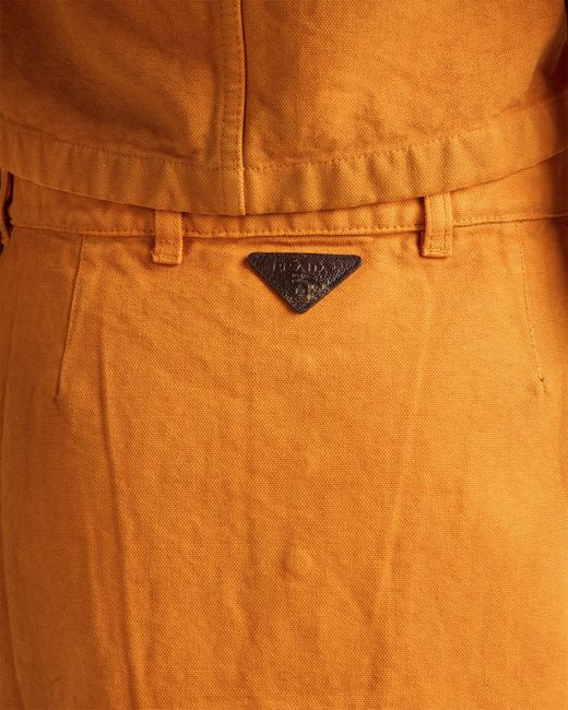 Prada Orange Canvas Miniskirt