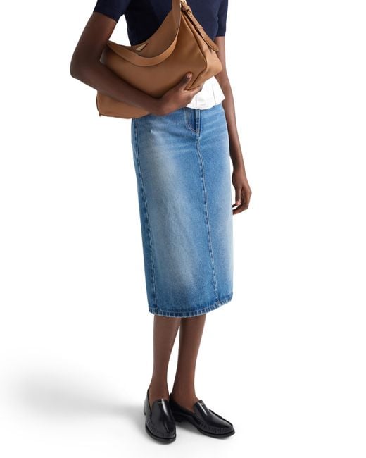 Prada Blue Flared Denim Skirt