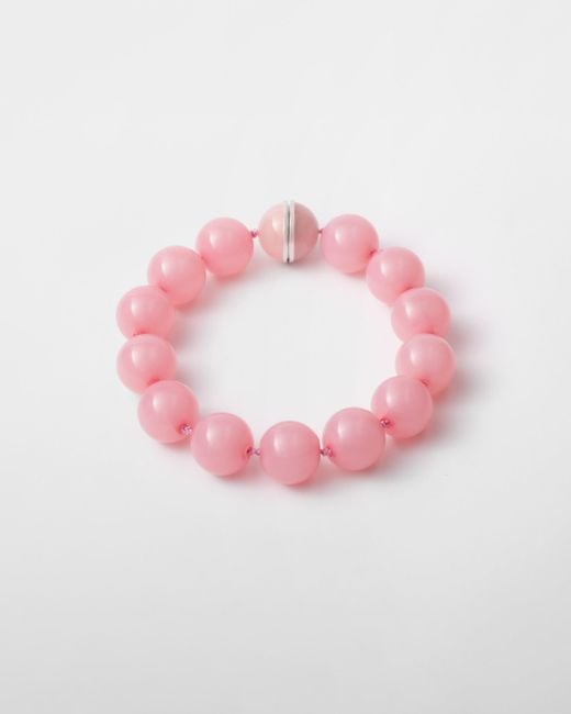Prada Pink Plexiglas And Metal Choker