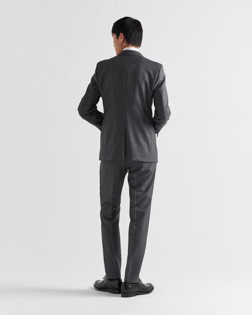 Prada Gray Single-breasted Wool Suit for men