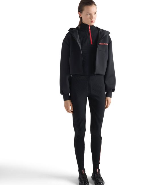 Prada Black Re-Nylon Piqué Leggings
