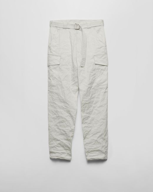 Prada White Stretch Cotton Pants for men