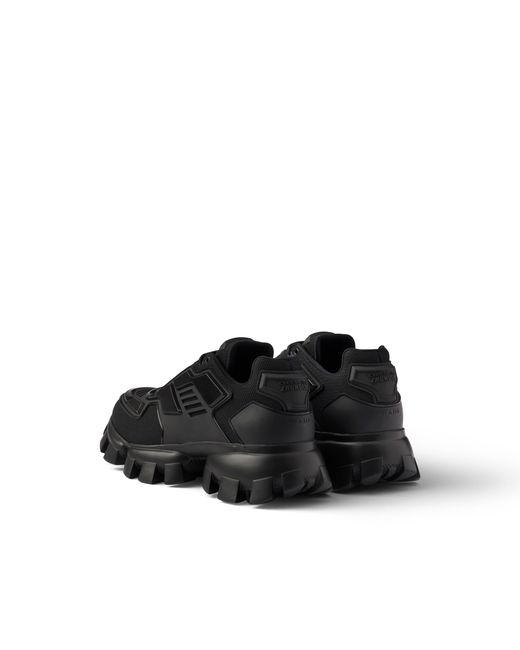 Prada Black Cloudbust Thunder Knit Fabric Sneakers, Size 6 for men