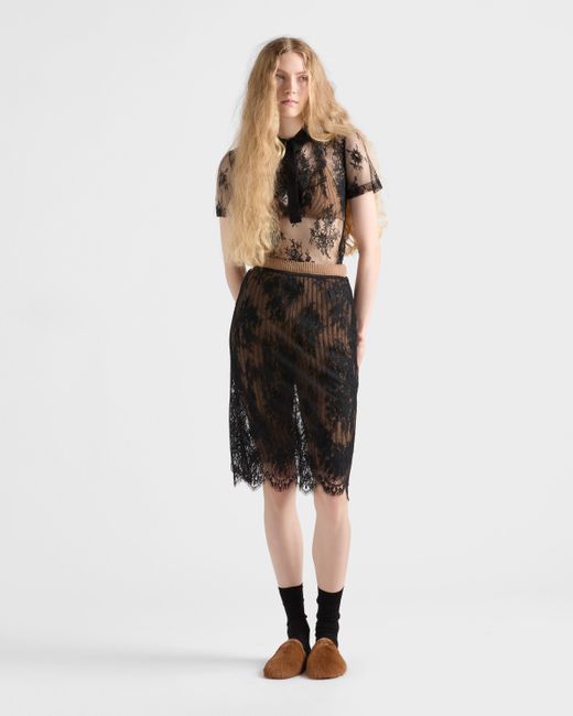 Prada Black Lace Top