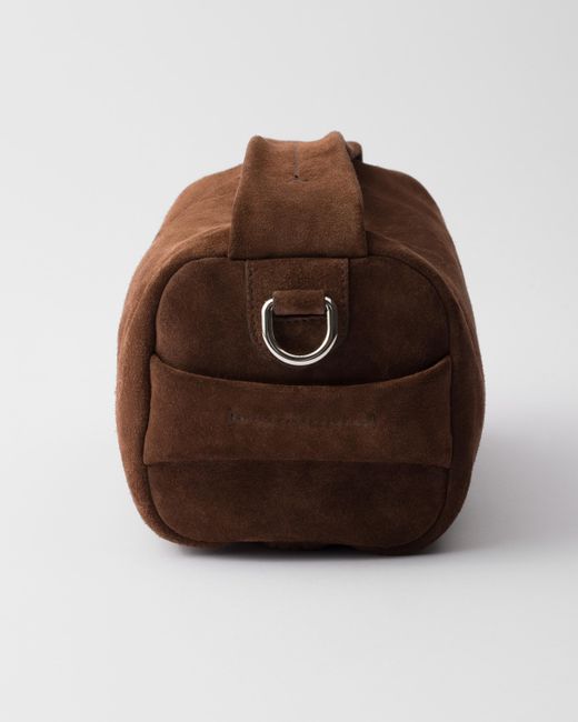 Prada Brown Suede Leather Shoulder Bag for men