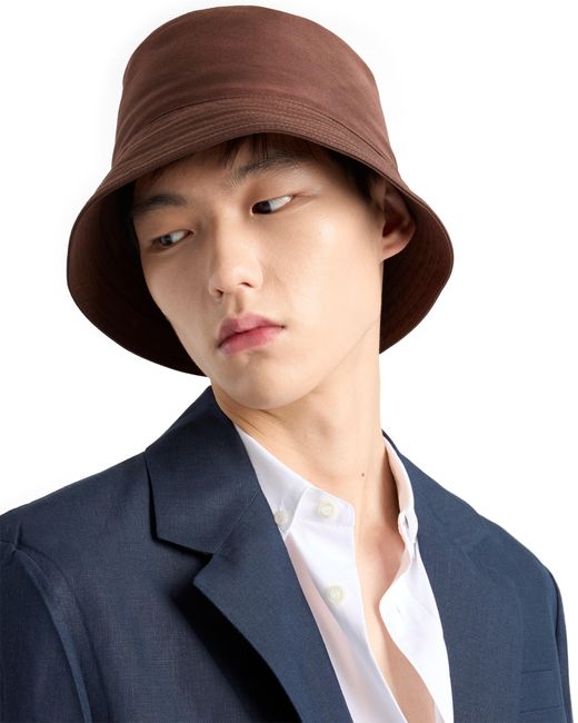 Prada Brown Cotton Bucket Hat for men