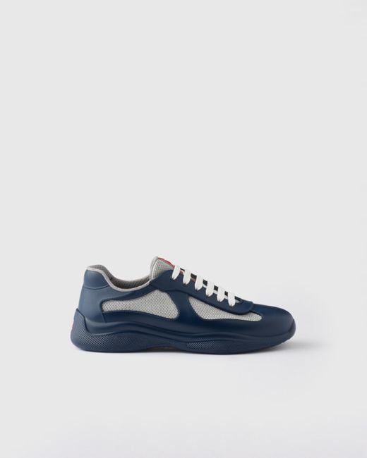 Prada Blue America's Cup Soft Rubber And Bike Fabric Sneakers for men