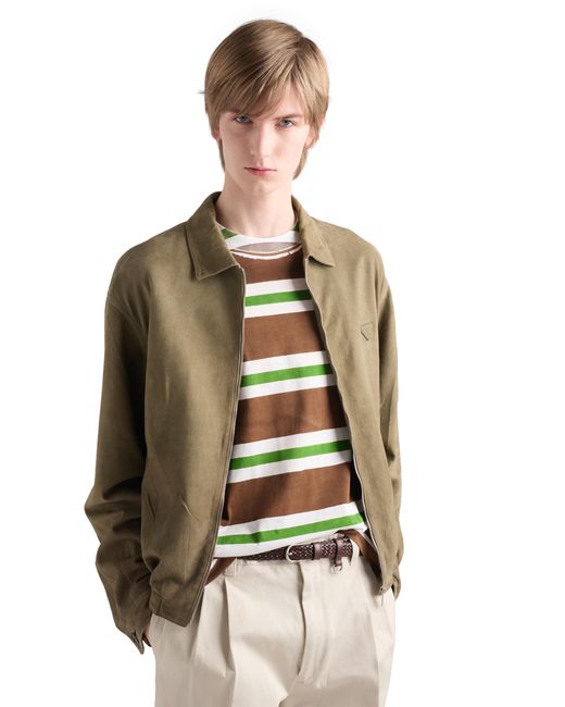 Prada Green Printed Cotton T-Shirt for men