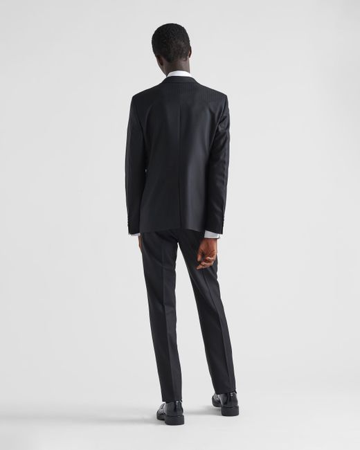 Prada Black Single-breasted Wool Suit for men
