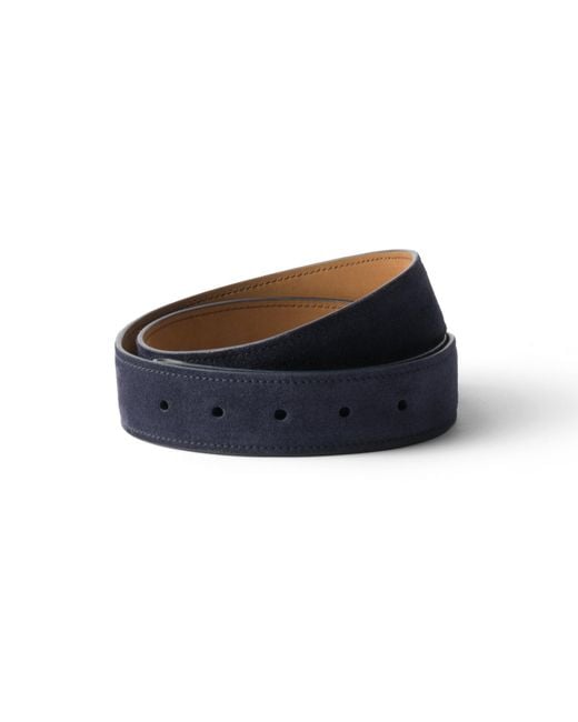 Prada Blue Suede Belt Strap for men