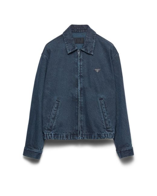 Prada Blue Denim Blouson Jacket for men