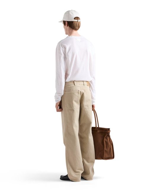 Prada Natural Five-Pocket Old Denim Jeans for men