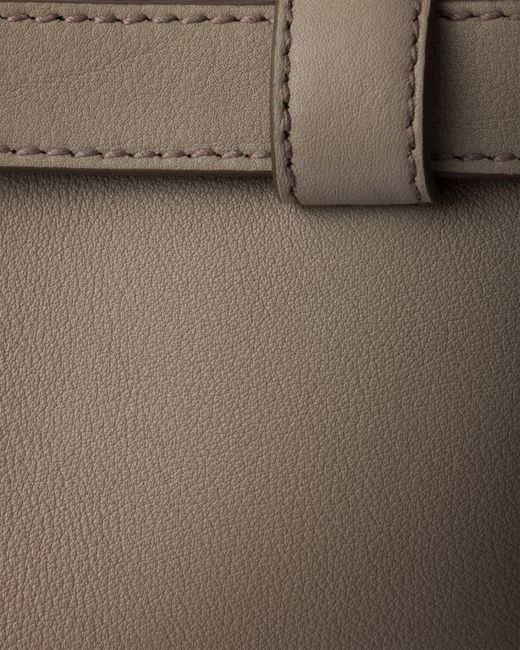 Prada Gray Buckle Medium Leather Handbag With Double Belt