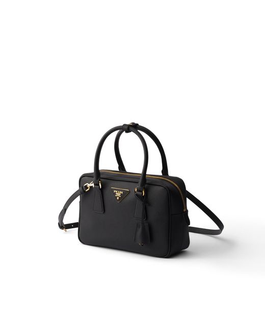 Prada Black Small Saffiano Leather Top-Handle Bag