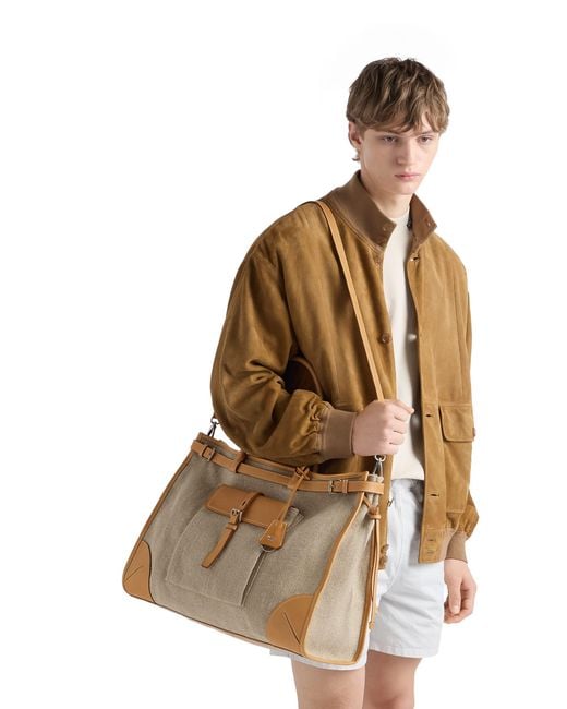 Borsa Shopping Bonnie di Prada in Natural da Uomo