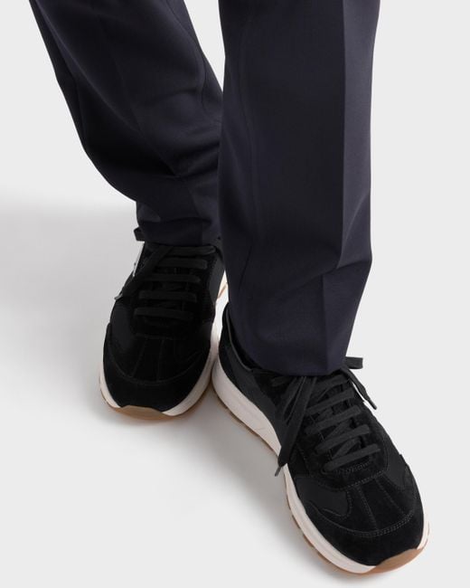Prada Black Prax Suede And Re-Nylon Sneakers, Size 5 for men