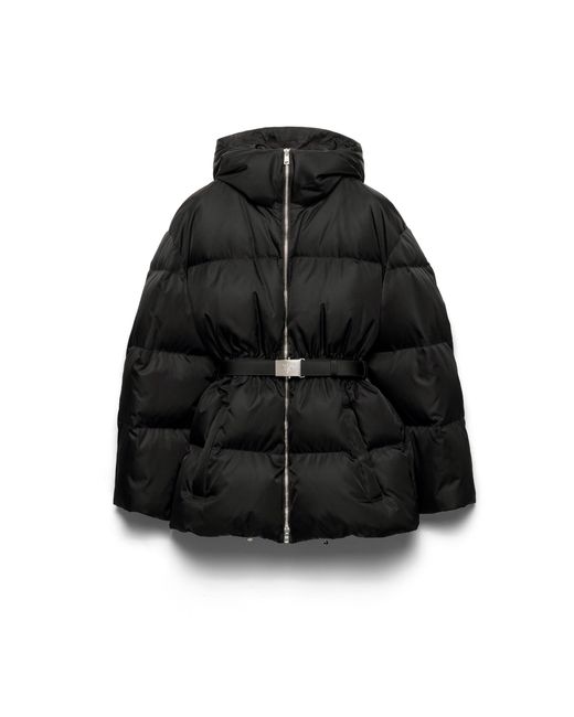 Prada Black Re-Nylon Hooded Down Jacket