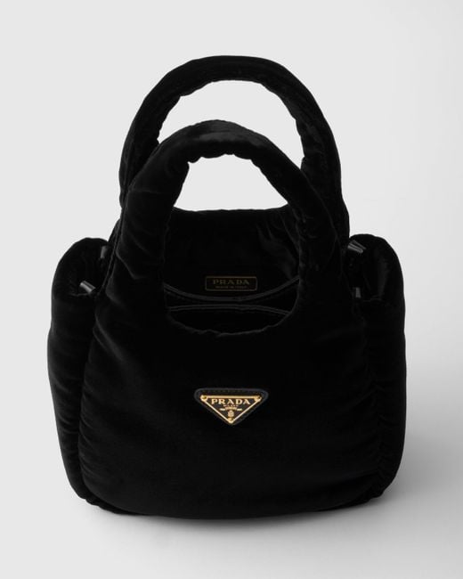 Prada Black Padded Velvet Mini Handbag