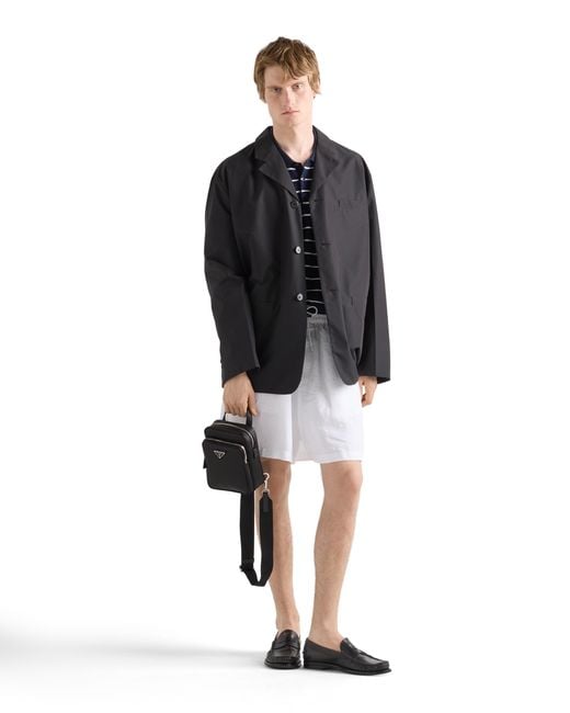 Prada Black Saffiano Leather Mini One-Shoulder Backpack for men