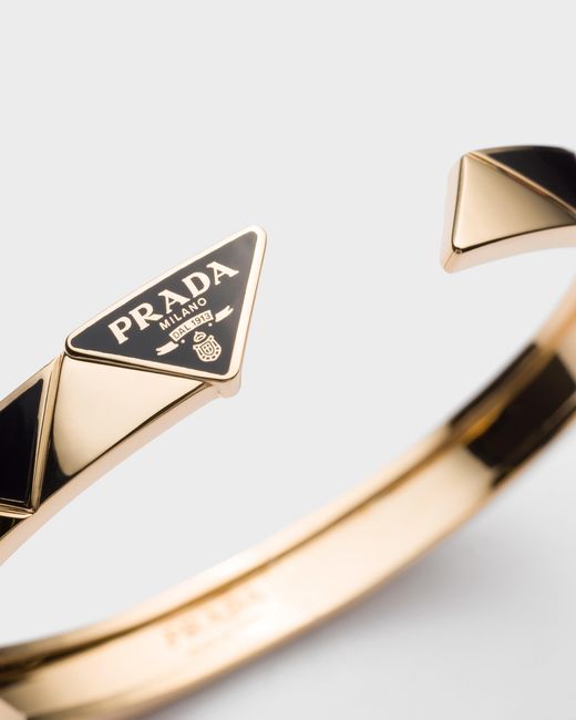 Prada White Eternal Gold Armreif Aus Gelbgold Mit Keramikelementen