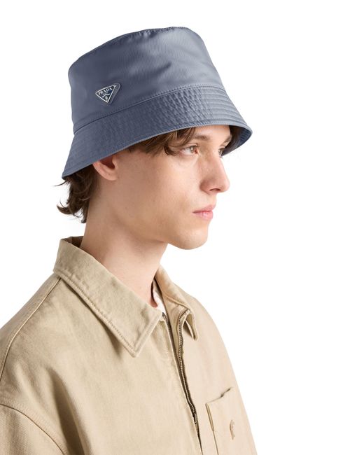 Prada Blue Re-Nylon Bucket Hat, Aviation for men