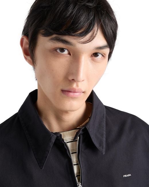 Prada Blue Cotton Jacket for men
