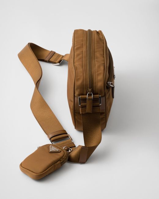 Prada Brown Schultertasche Aus Re-Nylon