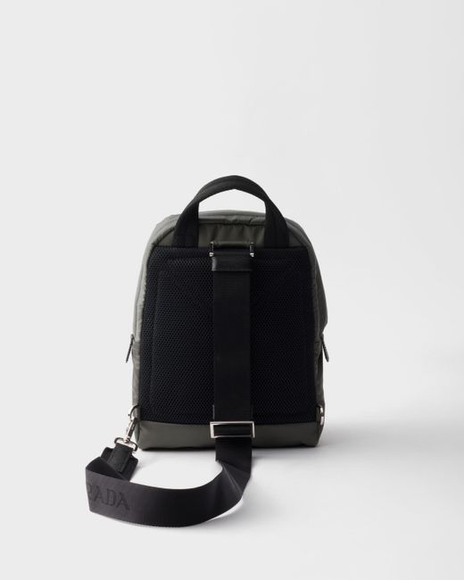 Prada Black Re-Nylon And Saffiano Leather Backpack for men