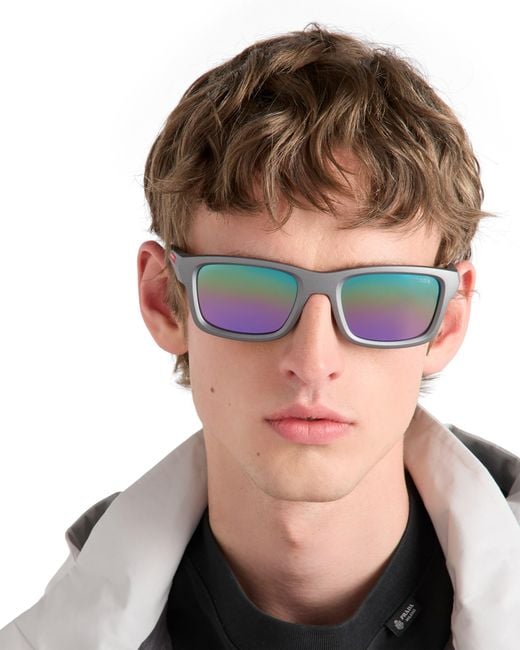 Prada Blue Linea Rossa Sunglasses for men