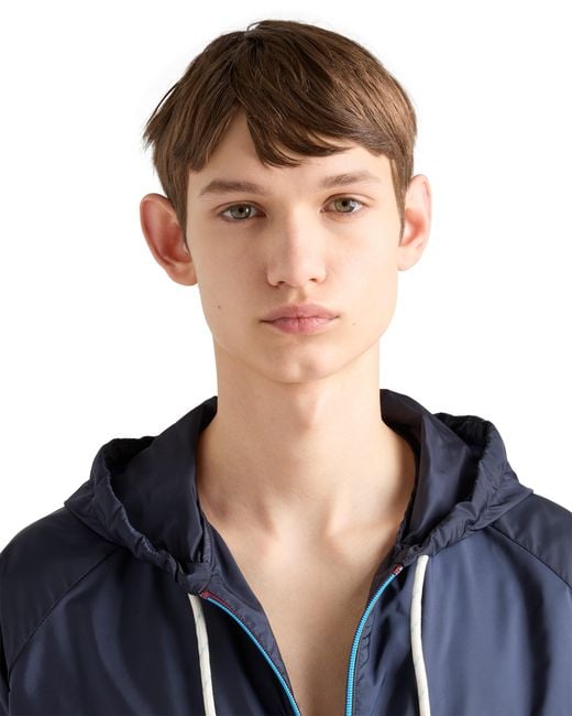 Prada Blue Re-Nylon Blouson Jacket for men