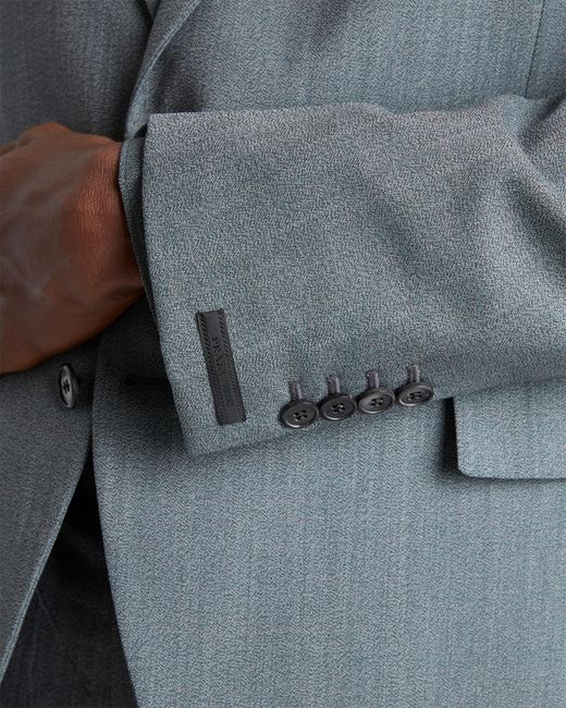 Prada Blue Single-Breasted Wool Jacket for men