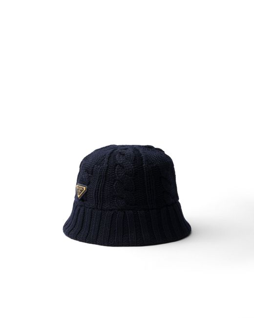 Prada Blue Wool Bucket Hat