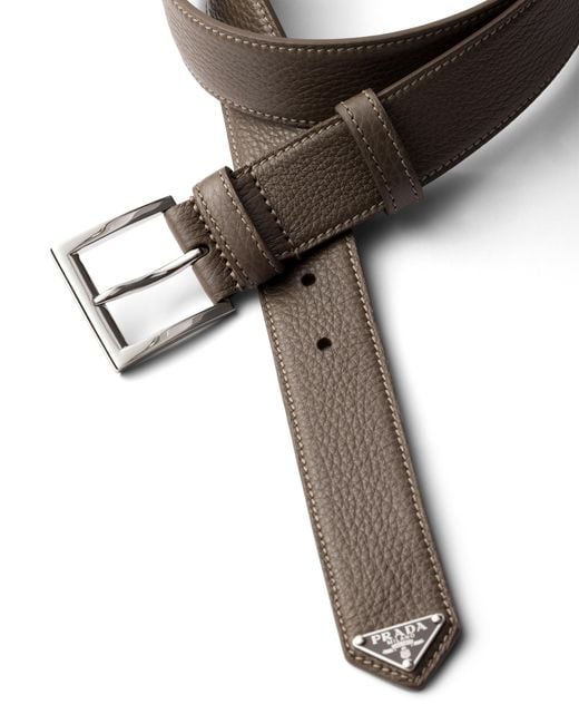 Prada Multicolor Leather Belt, Bamboo for men