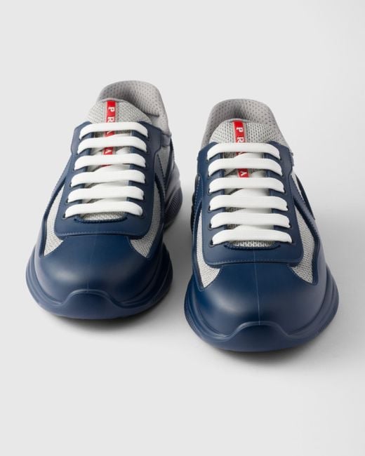 Prada Blue America's Cup Soft Rubber And Bike Fabric Sneakers for men
