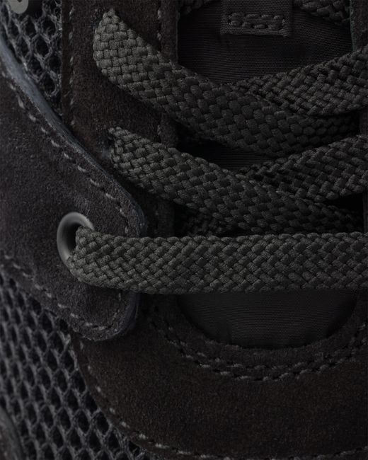 Prada Black Mesh Fabric And Suede Sneakers