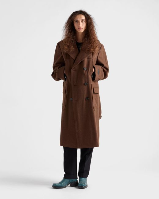Soprabito Doppiopetto di Prada in Brown da Uomo