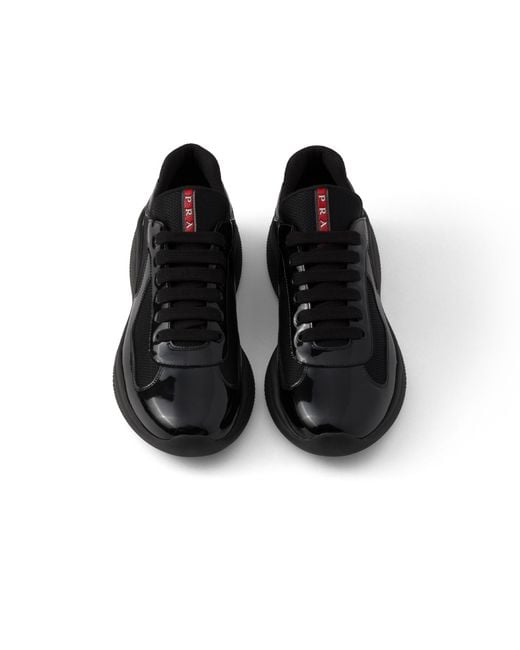 Prada Black America's Cup Leather Sneakers for men