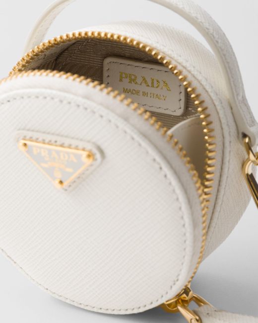 Prada White Saffiano Leather Mini-Pouch