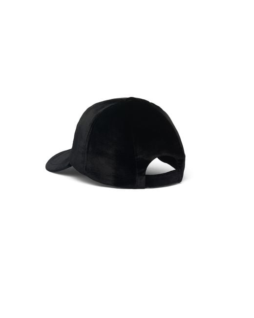 Prada Black Velvet Baseball Cap