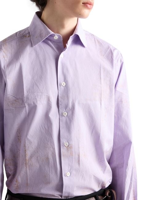 Prada Purple Cotton Shirt for men