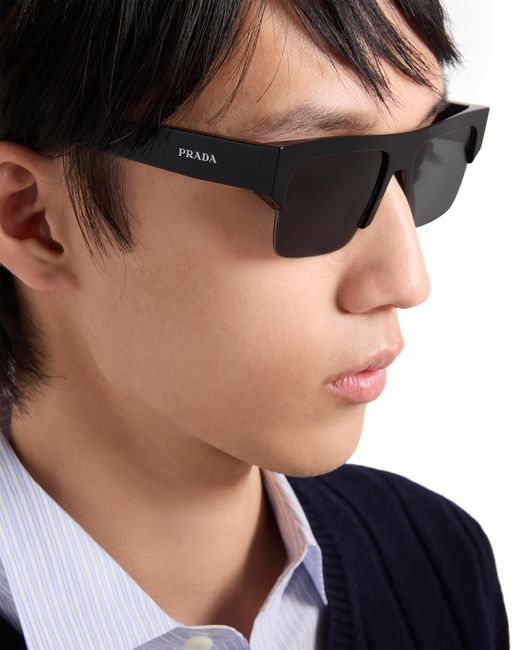Prada Gray Eyewear Collection Sunglasses for men