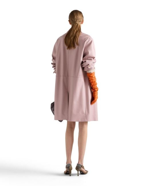 Prada Pink Nappa Leather Coat