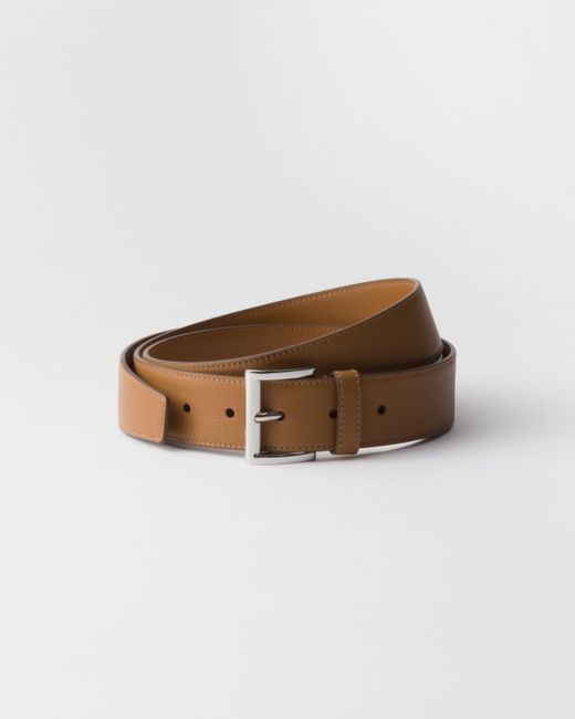 Prada Leather Belt in Brown for Men Lyst UK